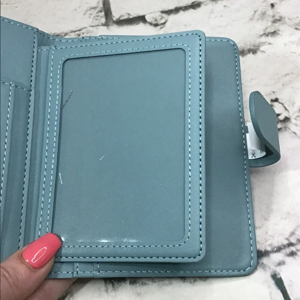 Melsbrinna Passport Case Card Slots Travel ID Document Holder Light Blue Travel